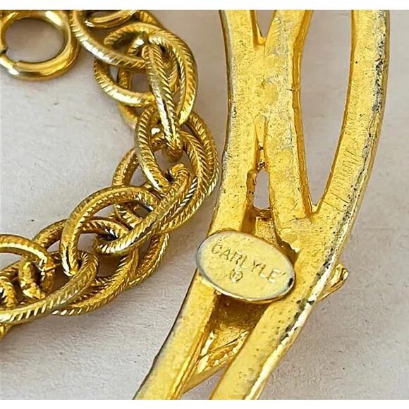 Vintage Carlyle Green Scarab Egyptian Necklace - Picture 2 of 3